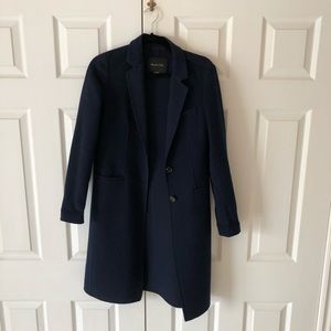 Massimo Dutti Navy Wool Coat